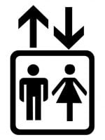 icon for man&woman going up and/or down in an elevator