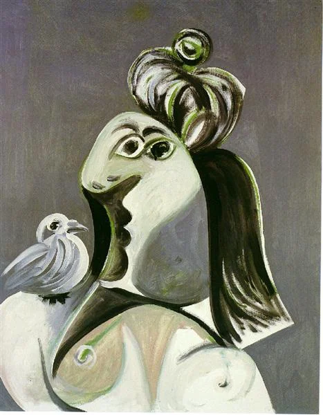 woman with bird by Pablo Picasso